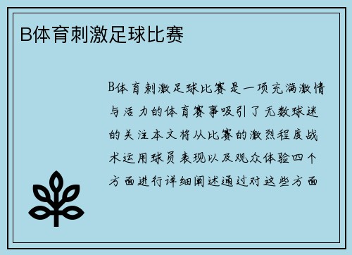 B体育刺激足球比赛